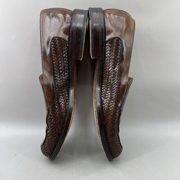 Mezlan Woven Perforated Penny Loafers Men Size 11 M Brown Leather Dress Shoes main image 5